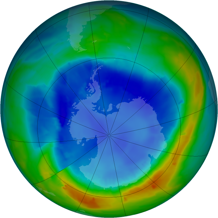 Antarctic ozone map for 27 August 2013
